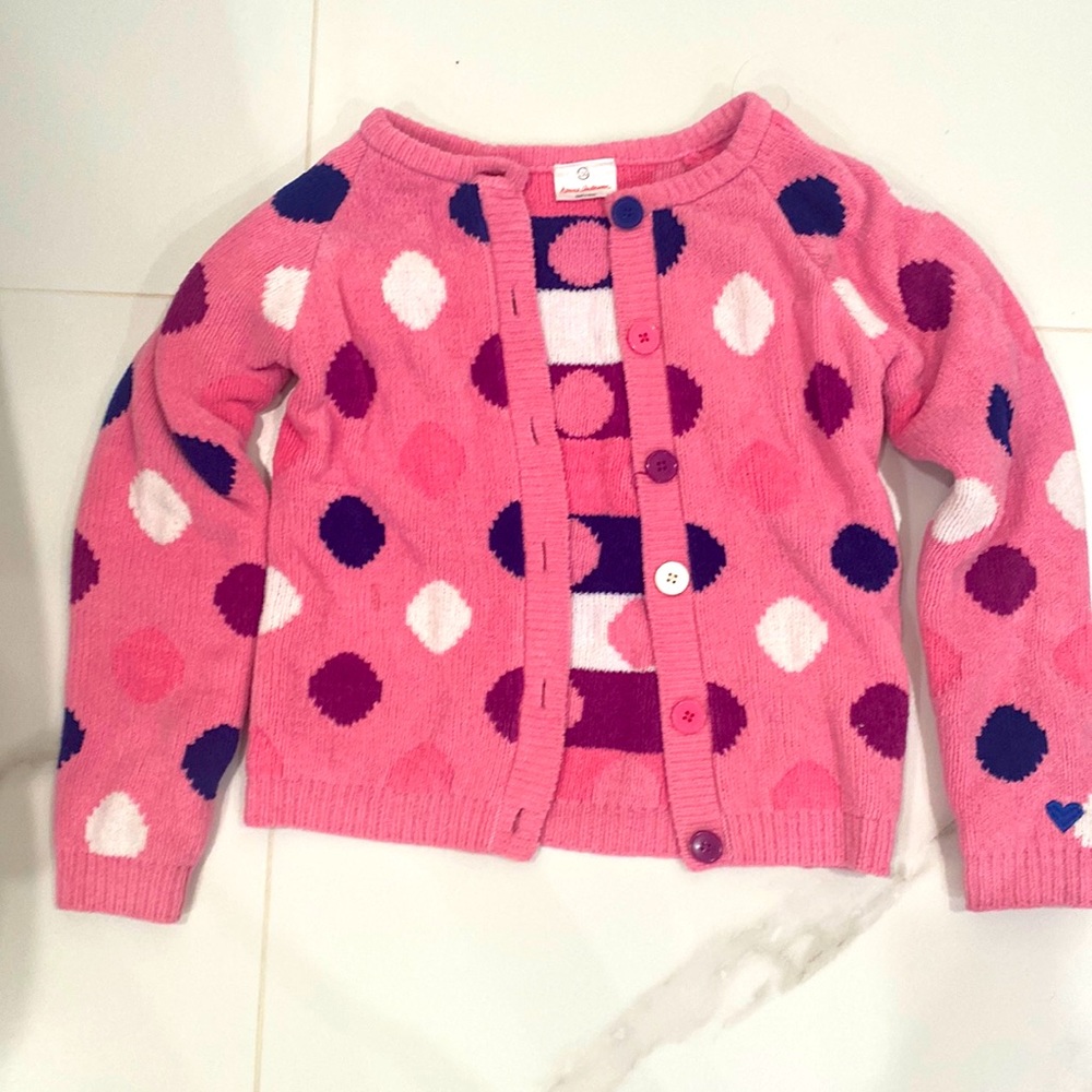Hanna Andersson cardigan pink and blue very thick size 10 (150)